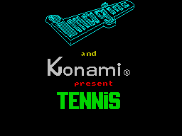 Konami's Tennis (ZX Spectrum) screenshot: Title screen