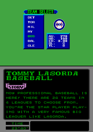 Tommy Lasorda Baseball (Arcade) screenshot: Team Select.