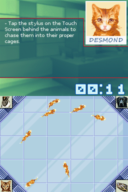 Animal Planet: Emergency Vets (Nintendo DS) screenshot: Chasing the cats into proper cage