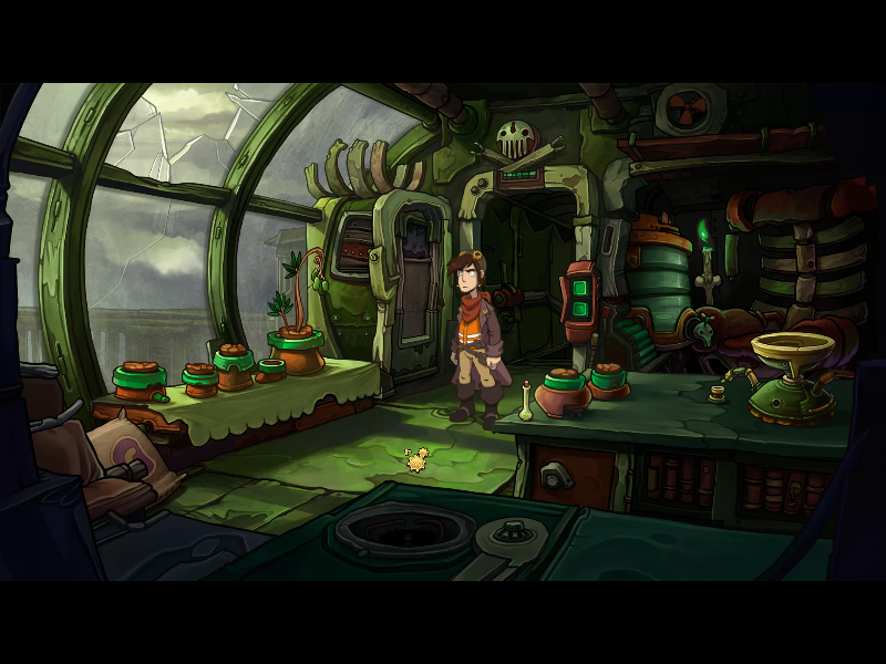 Goodbye Deponia (Windows) screenshot: This feeling of loneliness, hopelesness and despair makes this stage of the game the most tragic, even disturbing one.