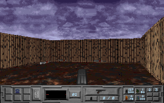 The Fortress of Dr. Radiaki (DOS) screenshot: The player can use those syringes to recover health.
