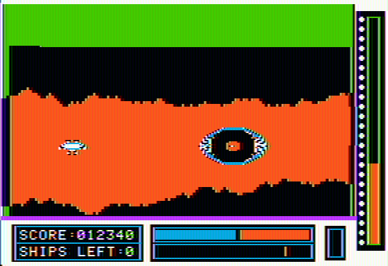 Lunar Leeper (Apple II) screenshot: Which I shot the core out of!