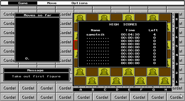 Samotnik (DOS) screenshot: High scores
