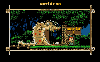 Super Cauldron (Amiga) screenshot: Starting world one
