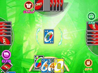 Uno (J2ME) screenshot: I have to draw 4 cards!