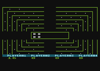 Dodge Racer (Atari 8-bit) screenshot: Multiplayer