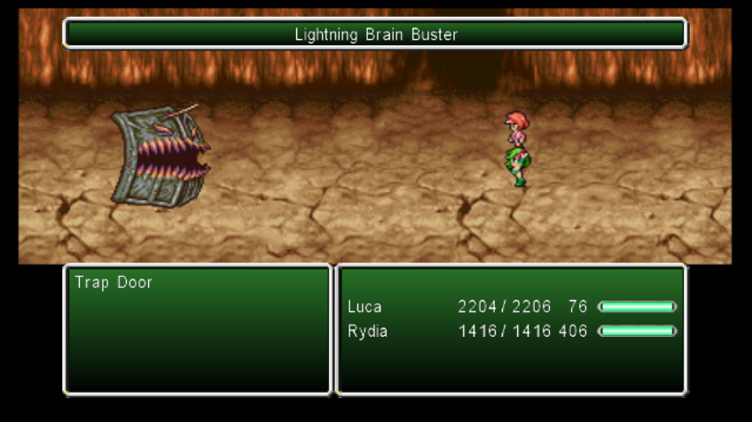 Final Fantasy IV: The After Years - Rydia's Tale (Wii) screenshot: The Challenge dungeon is full of Trap Doors that cast nasty spells and need to be disposed of quickly