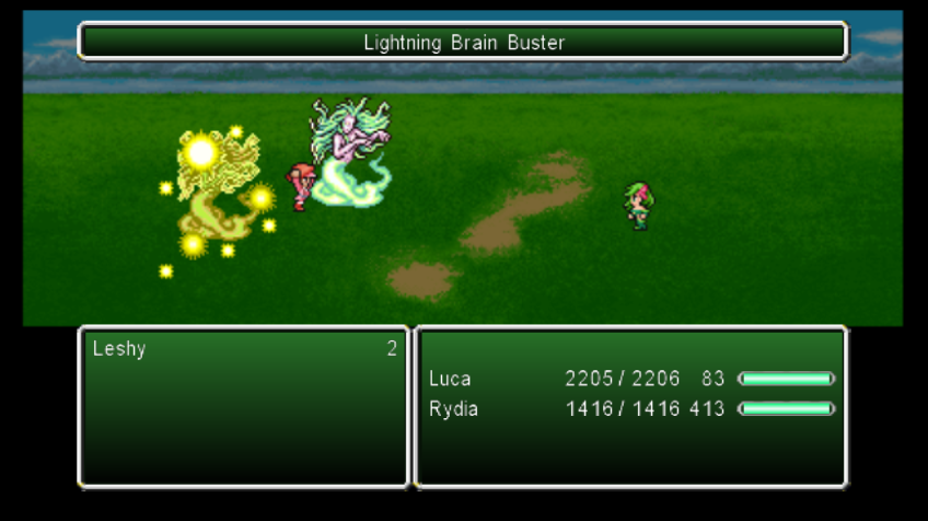 Final Fantasy IV: The After Years - Rydia's Tale (Wii) screenshot: Later in the game - one of Luca's and Rydia's bands
