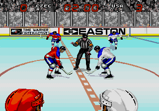 Wayne Gretzky and the NHLPA All-Stars (Genesis) screenshot: Face off practice