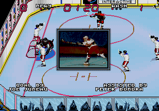 Wayne Gretzky and the NHLPA All-Stars (Genesis) screenshot: Own goal!?!