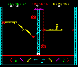 Steel Worker (Arcade) screenshot: The worker is almost safe.