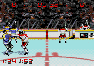 Wayne Gretzky and the NHLPA All-Stars (Genesis) screenshot: ...fight!