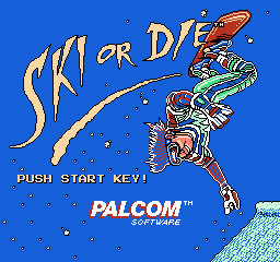 Ski or Die (NES) screenshot: Title screen (EU)