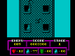 L.A. Drugs Bust (ZX Spectrum) screenshot: Enemies in windows