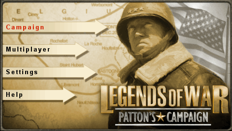 Legends of War: Patton's Campaign (PSP) screenshot: Main menu