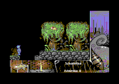 Miecze Valdgira II: Władca Gór (Commodore 64) screenshot: Underground passage