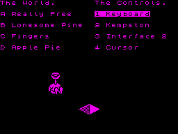 Sweevo's World (ZX Spectrum) screenshot: Choose world