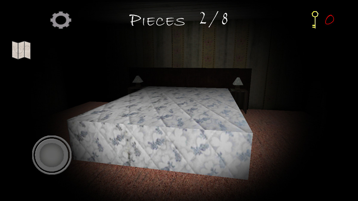 House of Slendrina (Android) screenshot: That bed looks really uncomfortable