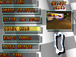 CTR: Crash Team Racing (PlayStation) screenshot: Select your level