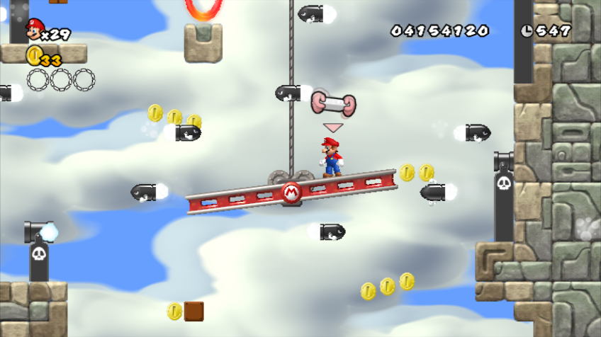 New Super Mario Bros. Wii (Wii) screenshot: Move and tilt the platform as you wish