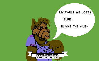 ALF: The First Adventure (Commodore 64) screenshot: Game over