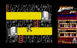 Indiana Jones and the Temple of Doom (Amiga) screenshot: Level 2 - There's now conveyor belts in the mine.