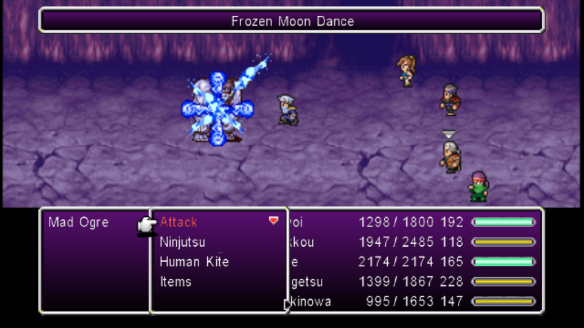Final Fantasy IV: The After Years - Edge's Tale (Wii) screenshot: Frozen Moon Dance band