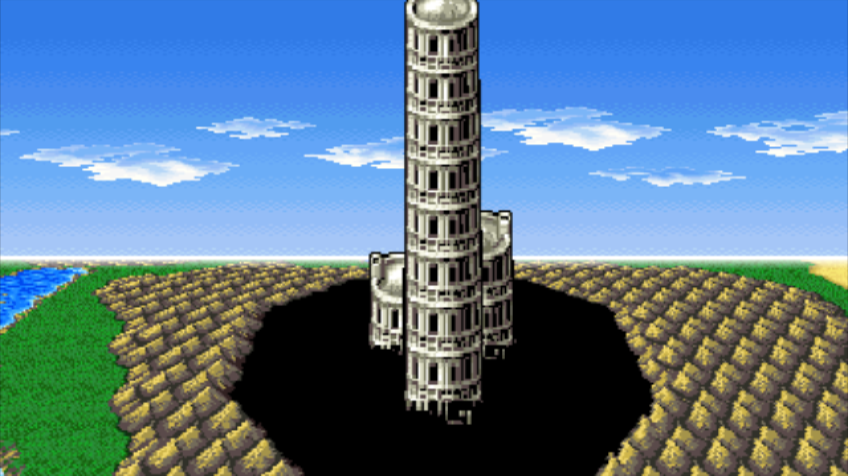 Final Fantasy IV: The After Years - Edge's Tale (Wii) screenshot: Looks like the Tower of Babil is active again
