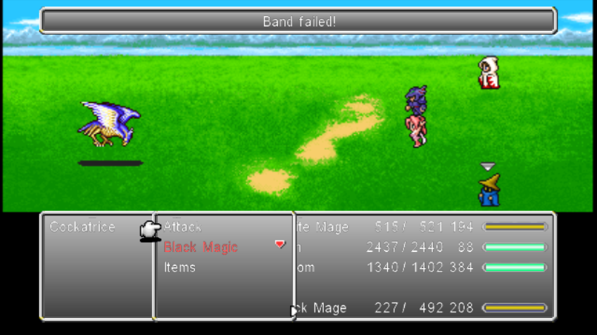Final Fantasy IV: The After Years - Porom's Tale (Wii) screenshot: Porom and Kain try to perform a band, but fail