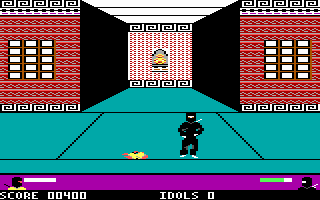 Ninja (DOS) screenshot: Enemy defeated! (Tandy/PCjr)