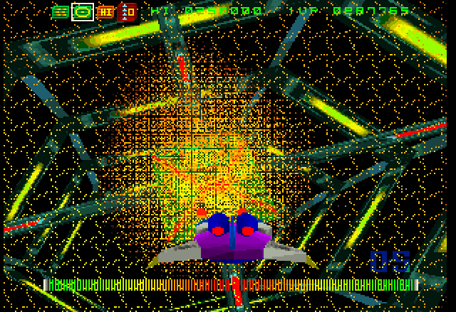 Zero 5 (Jaguar) screenshot: Destroying the mothership's 3 cores