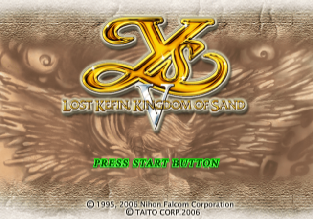Ys V: Lost Kefin, Kingdom of Sand (PlayStation 2) screenshot: Title screen B