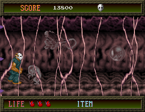 Splatterhouse (Arcade) screenshot: The final level is a masochistic exercise