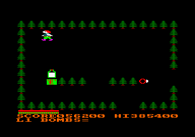 Survivor (Amstrad CPC) screenshot: Second level in the forest
