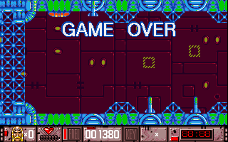 Suburban Commando (Amiga) screenshot: Game over!