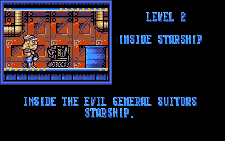 Suburban Commando (Amiga) screenshot: Level two introduction.