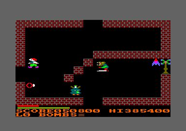 Survivor (Amstrad CPC) screenshot: Finding a bomb
