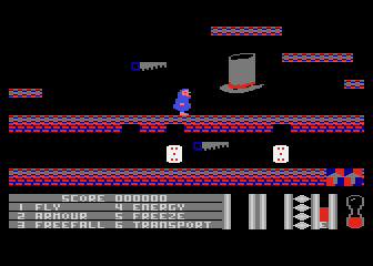 Tarkus and the Crystal of Fear (Atari 8-bit) screenshot: Saw and the cards
