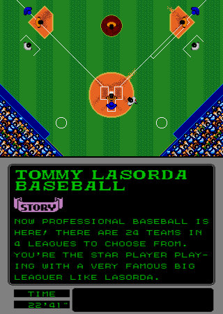 Tommy Lasorda Baseball (Arcade) screenshot: The ball is hit.
