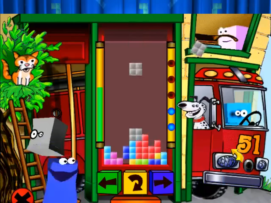 Kids Tetris (Windows) screenshot: The firehouse level.