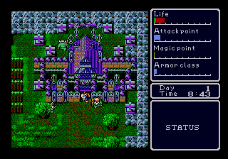 Super Hydlide (Genesis) screenshot: This castle looks creepy