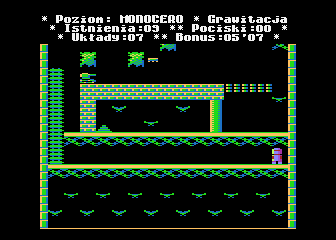 MicroMan (Atari 8-bit) screenshot: Level 8 MONOCERO