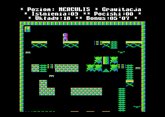 MicroMan (Atari 8-bit) screenshot: Level 16 HERCULIS