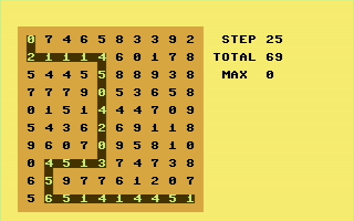 Way by Numbers (Commodore 16, Plus/4) screenshot: Playing