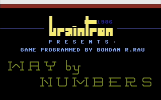 Way by Numbers (Commodore 16, Plus/4) screenshot: Title screen