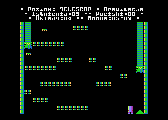 MicroMan (Atari 8-bit) screenshot: Level 13 TELESCOP