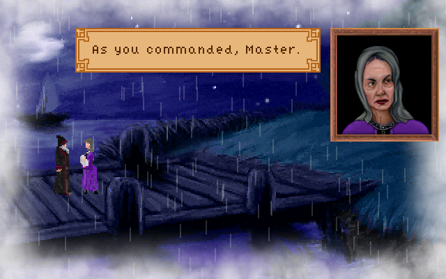 King's Quest III: To Heir Is Human (Windows) screenshot: Mysterious meeting