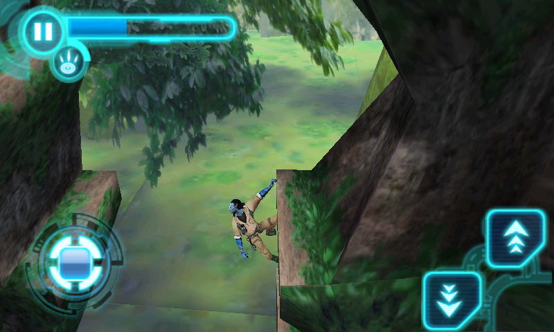 James Cameron's Avatar (Android) screenshot: Hanging from a cliff
