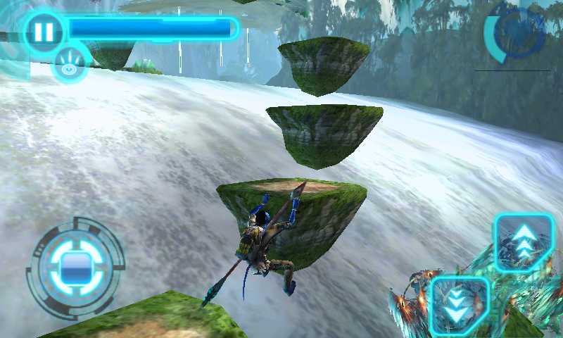 James Cameron's Avatar (Android) screenshot: Floating islands over a water fall