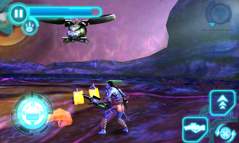 James Cameron's Avatar (Android) screenshot: These shielded enemies throw grenades